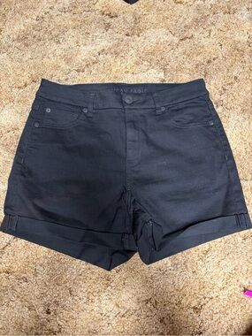 American Eagle Outfitters Black Cuffed Jean Shorts